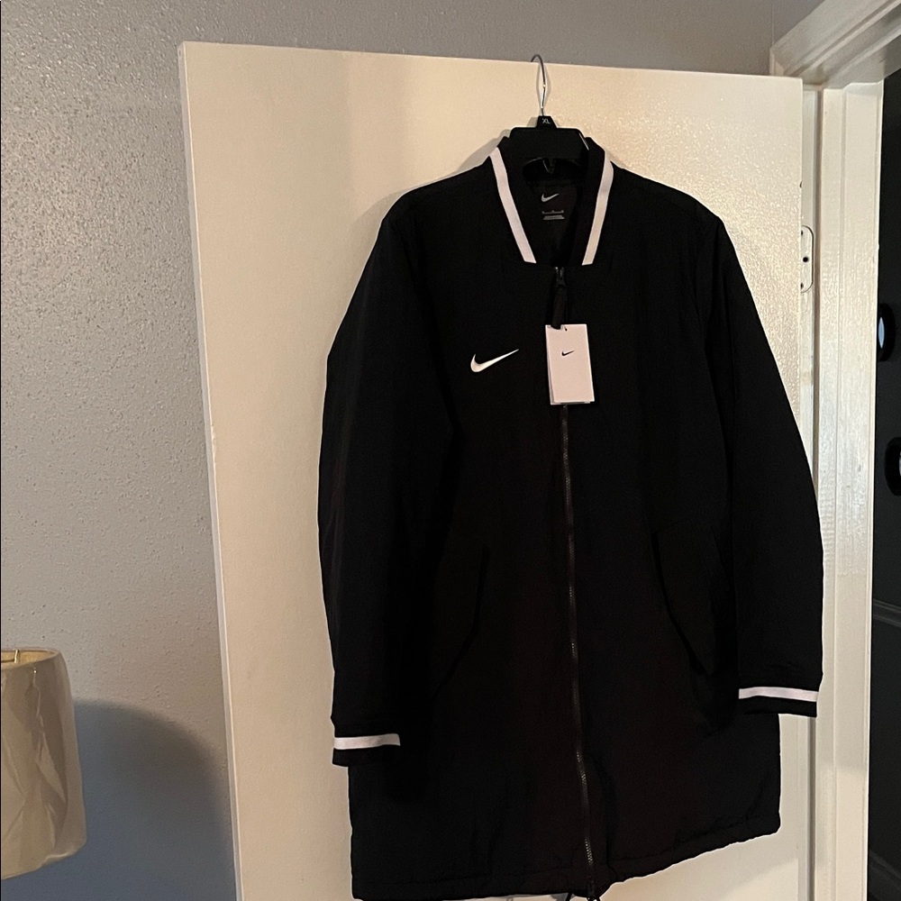 Nike Women's Black Bomber Jacket with White Details